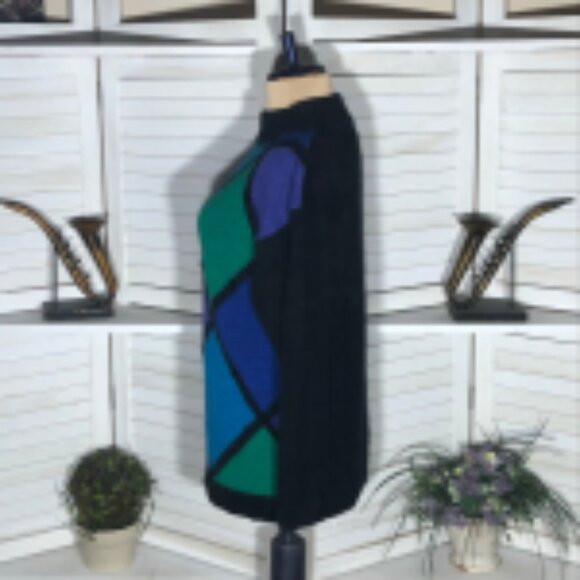 Private Party Angora Wool Diamond Sweater Multicolor Size Small - Picture 4 of 10